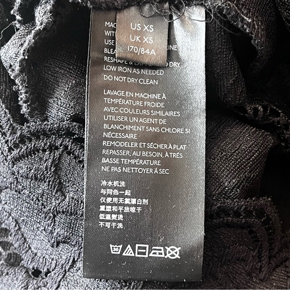 Free People | Olivia black lace oversized blouse top Women’s size XS/S boho rock - Picture 9 of 10